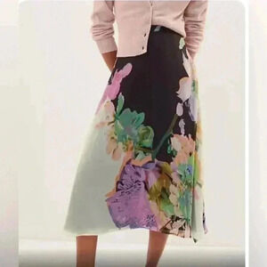 NWT Anthropologie Eva Franco 12 floral Midi Skirt Size 0